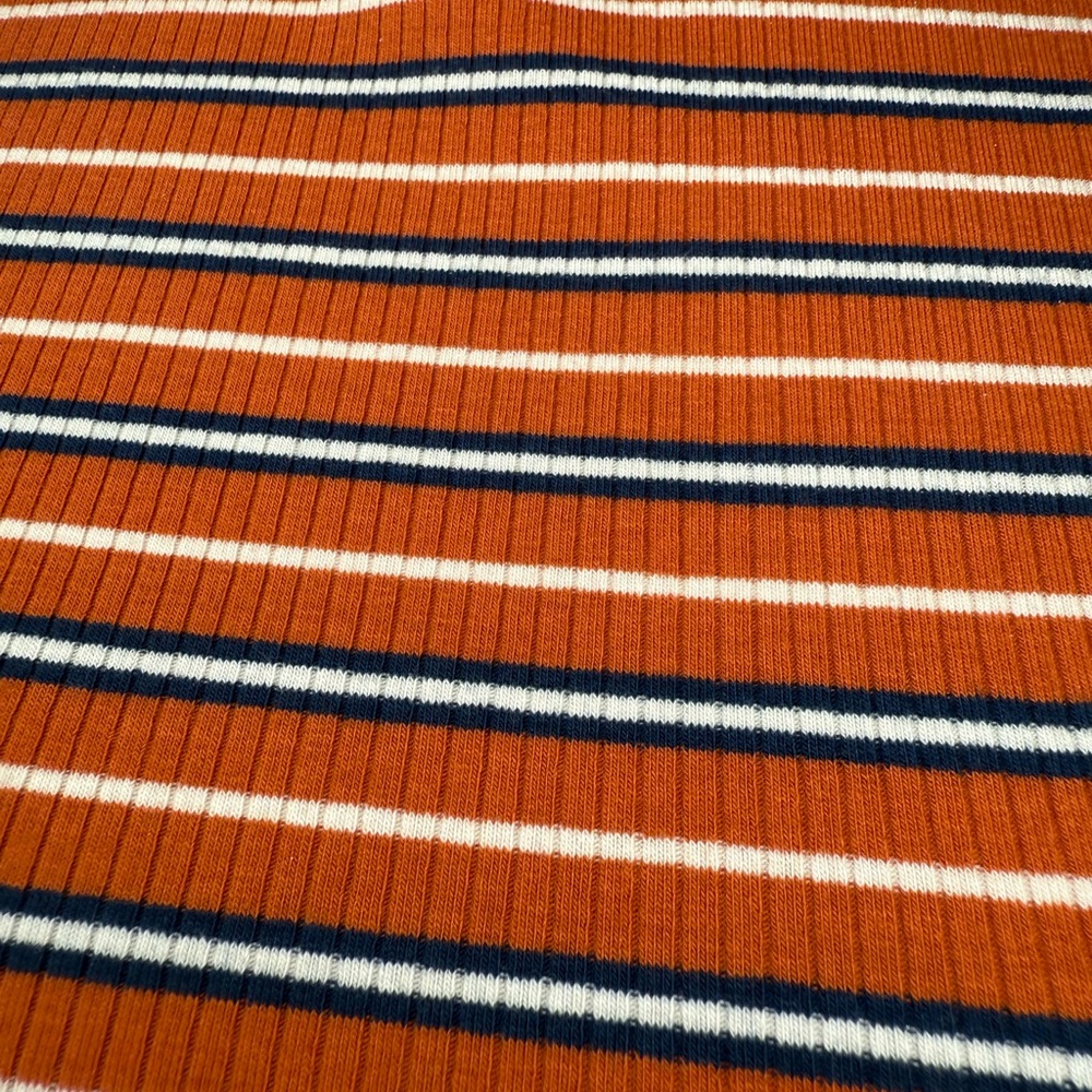 Arizona Jean Co Orange Ribbed Striped Crop Mock Turtleneck Sweater Size Small - Picture 4 of 9